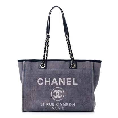 Chanel Canvas Small Deauville Tote Blue 1 of 11