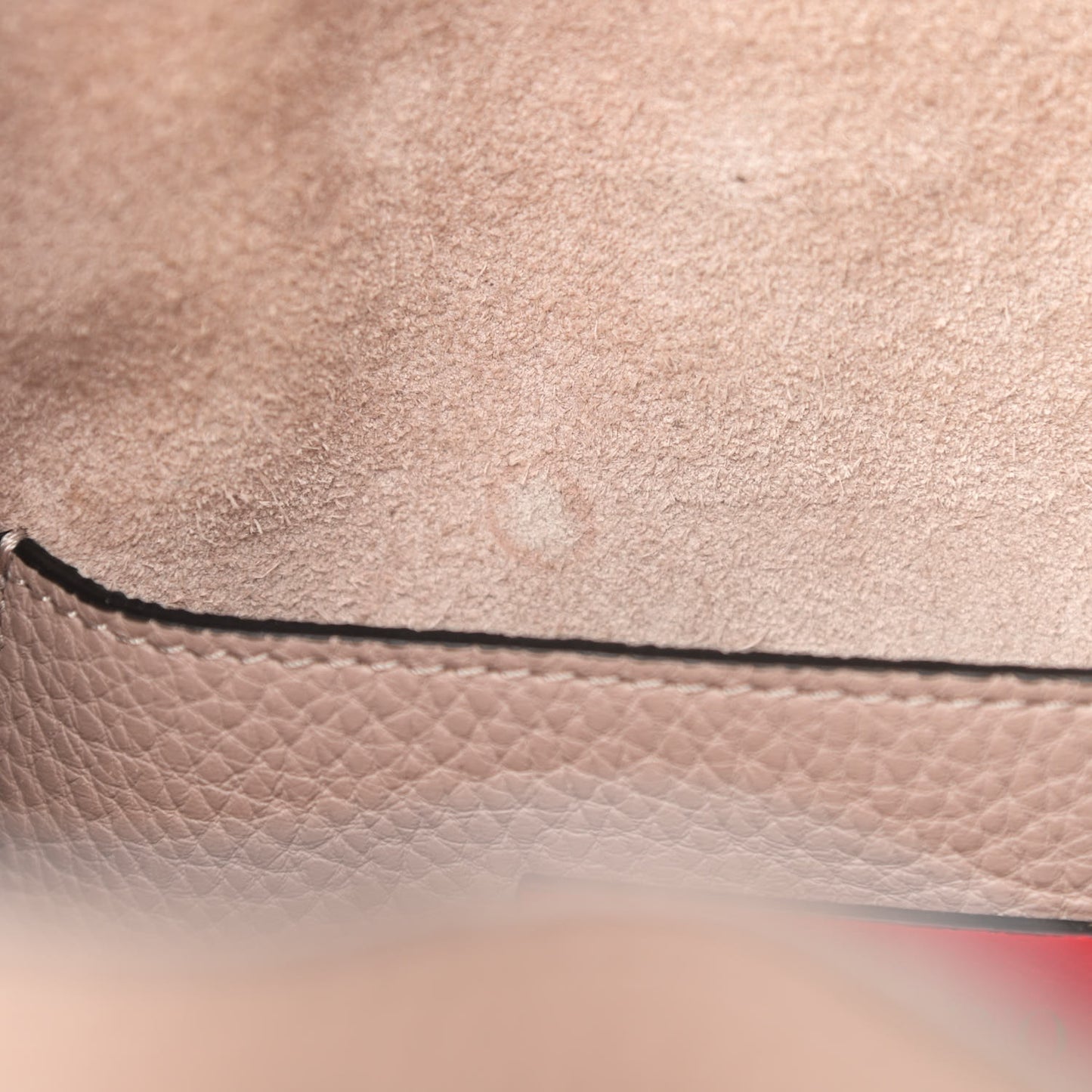Grained Calfskin Rockstud Bucket Bag Poudre