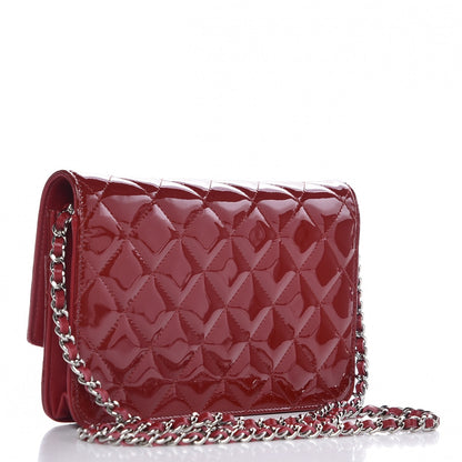 Chanel Patent Quilted Brilliant Wallet On Chain WOC Red 3 of 9