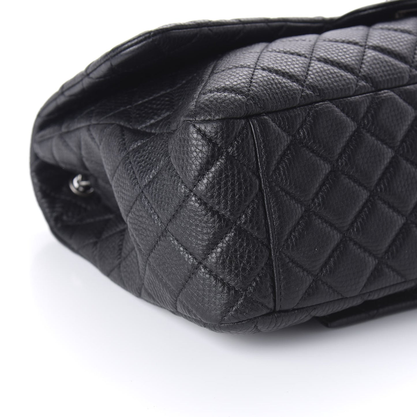 Calfskin Quilted Small XXL Travel Flap Bag Black
