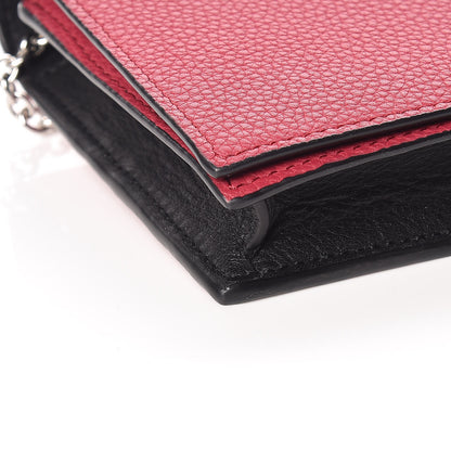 Loewe Pebbled Calfskin Chain Wallet Wild Rose Raspberry 8 of 9