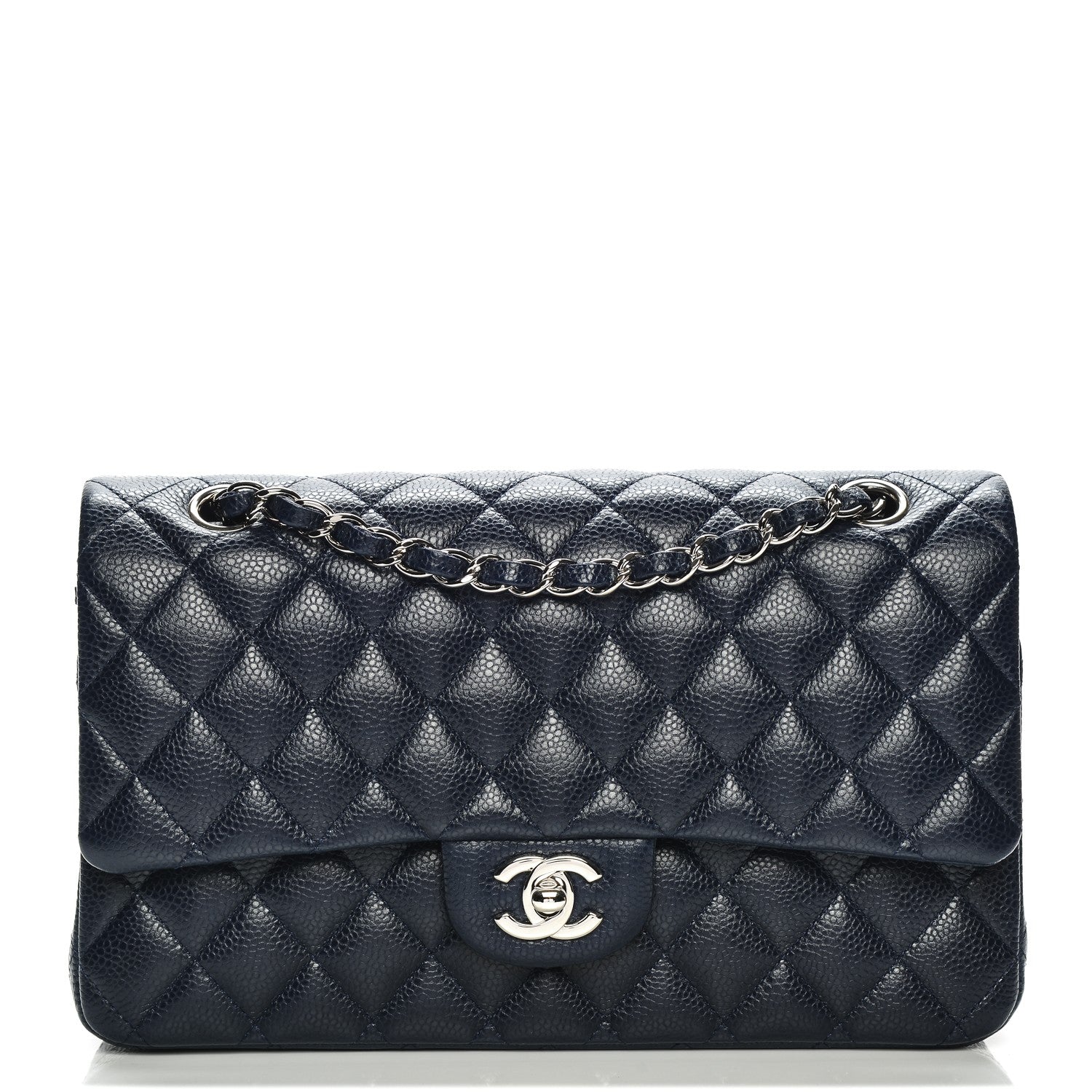 Chanel Caviar Quilted Medium Double Flap Navy 1 of 7
