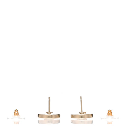 Chanel Pearl Coco Round Earrings Gold Pearly White 3 of 5