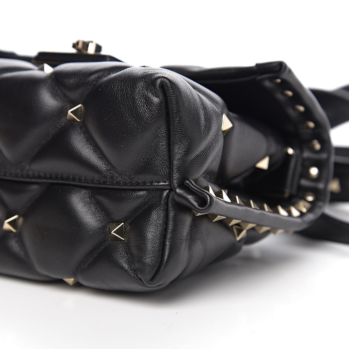 Nappa Mini Candystud Top Handle Bag Black