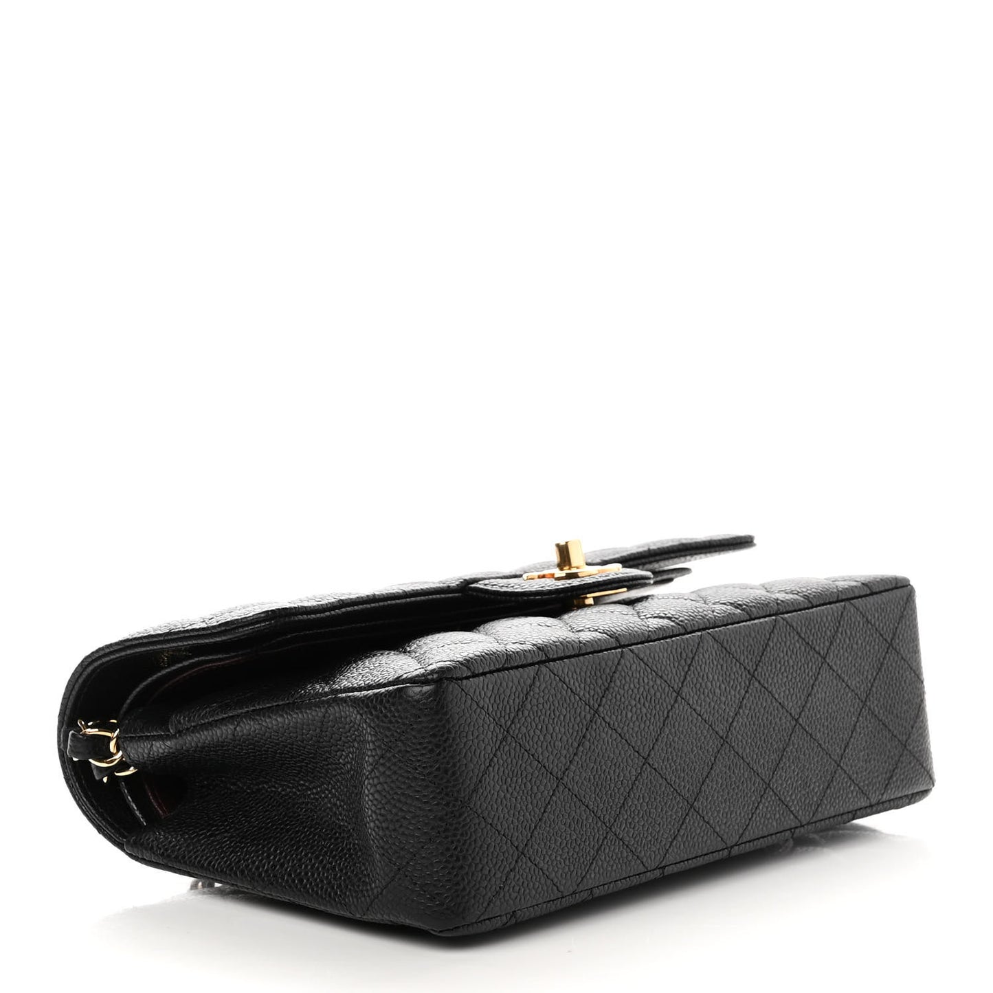 Caviar Quilted Small Double Flap Black