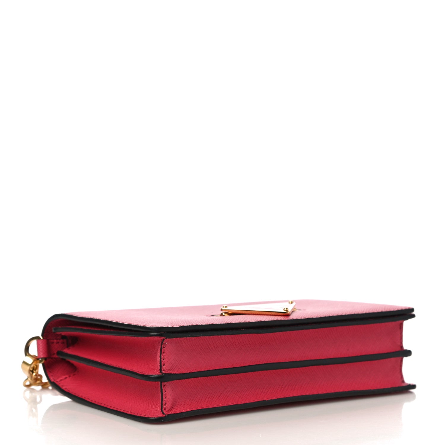 Prada Saffiano Bandoliera Flip Lock Chain Crossbody Bag Peonia 4 of 9