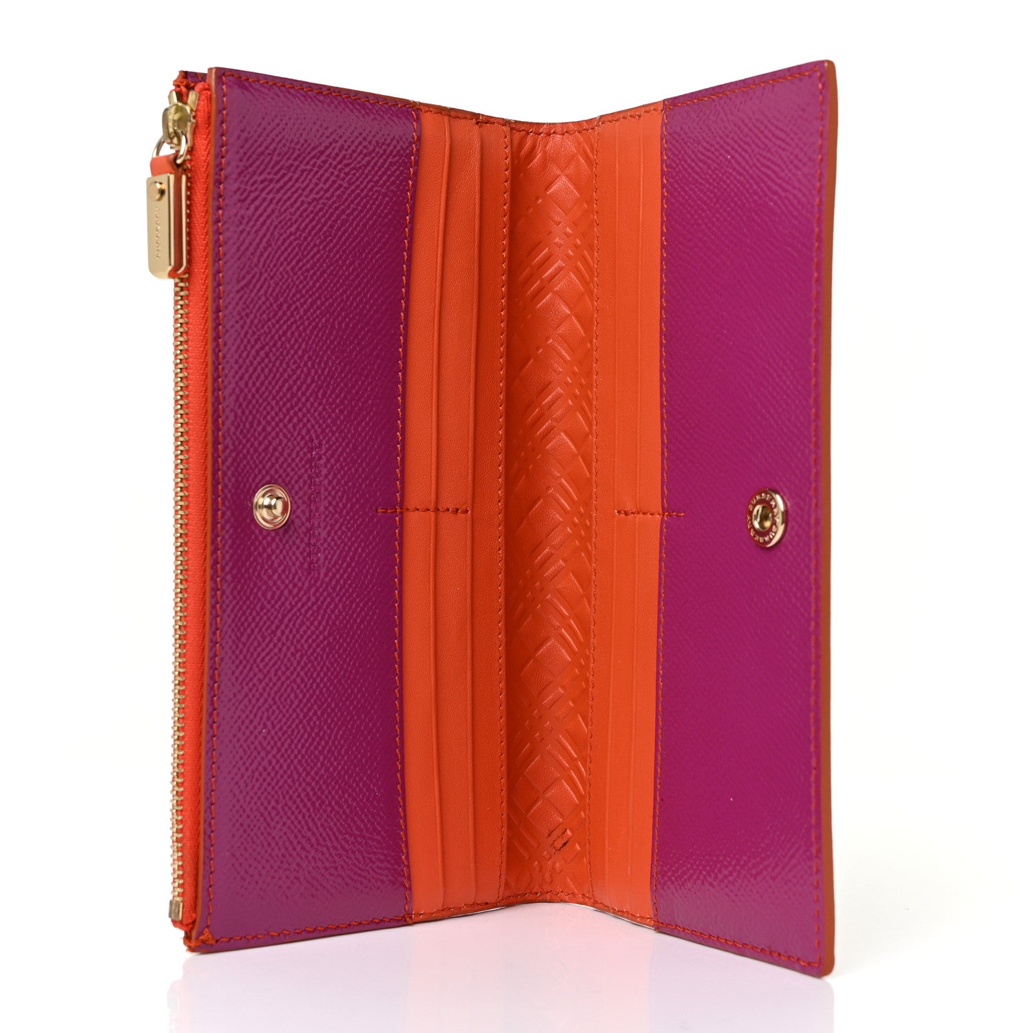 Burberry Patent Constantine Continental Wallet Viola Orange 5 of 9
