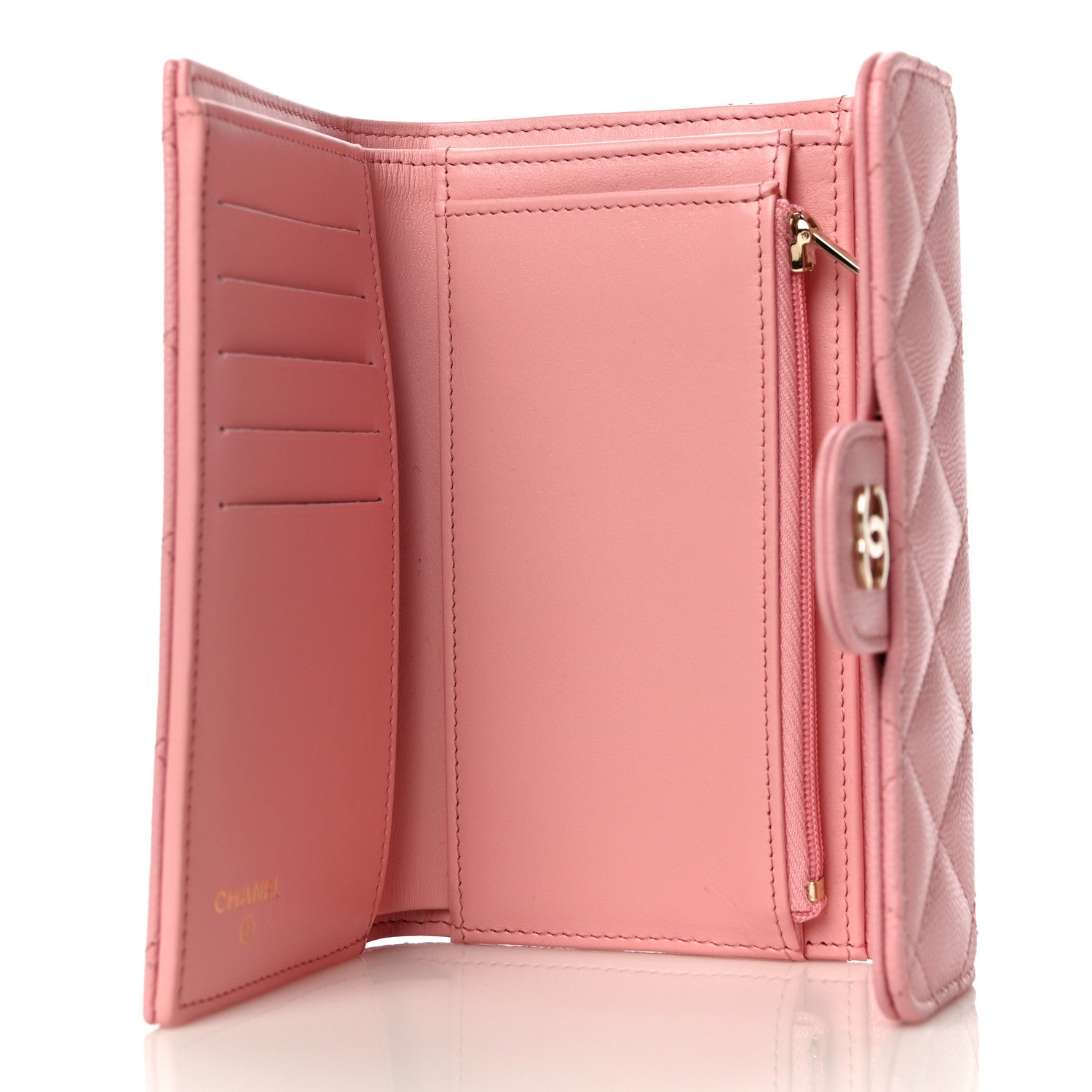 Chanel Caviar Quilted Medium Flap Wallet Pink 9 of 23