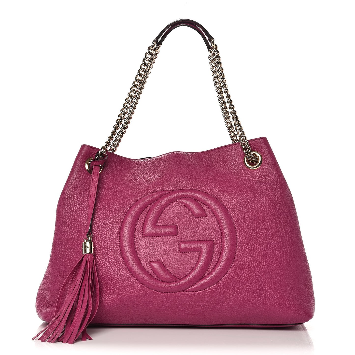 Cellarius Calfskin Medium Soho Chain Shoulder Bag Bright Bouganville