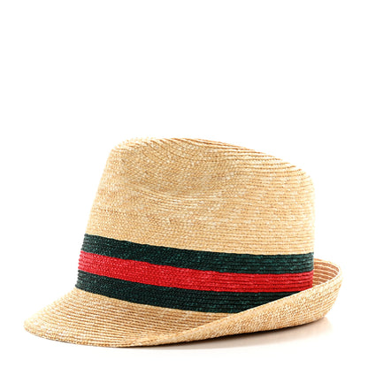 Gucci Abaca Straw Web Fedora Hat M 1 of 9