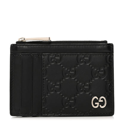 Gucci Guccissima Signature Coin Case Card Holder Black 1 of 7