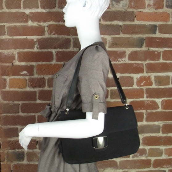 SALVATOREFERRAGAMOCanvasShoulderBagBlack