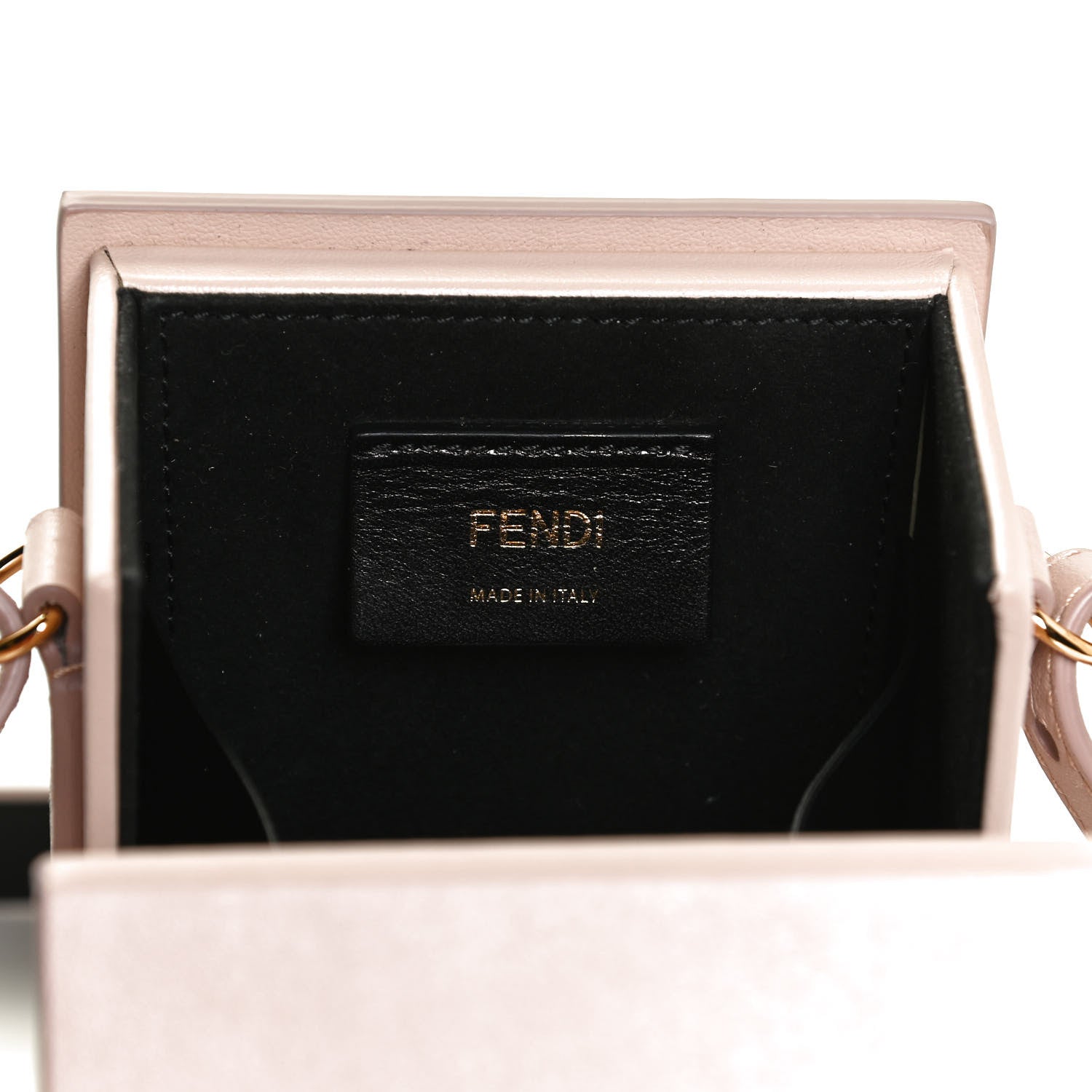 Fendi Vitello Fluffy Logo Vertical Box Rosa Quarzo Black 6 of 11