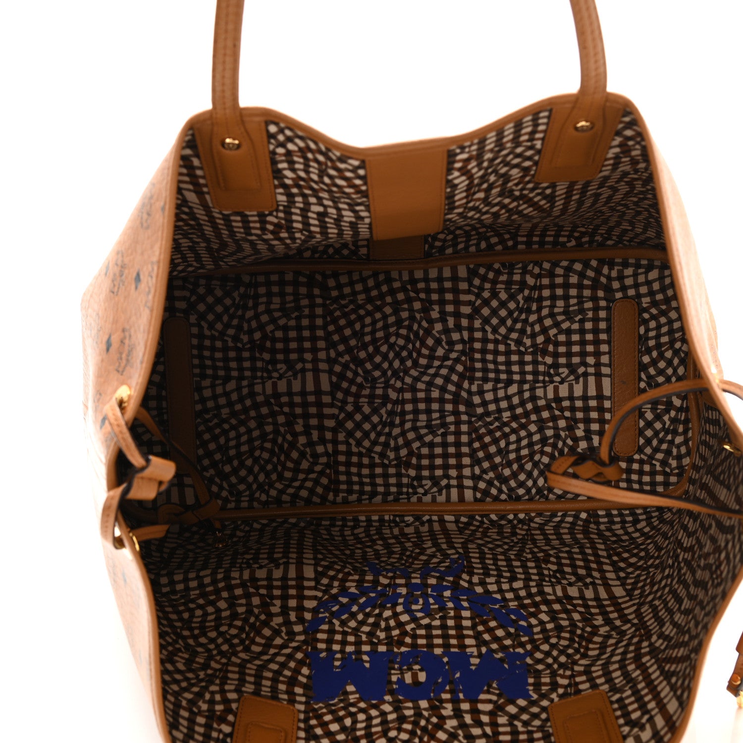 MCM Visetos Large Liz Reversible Shopper Tote Cognac 8 of 11