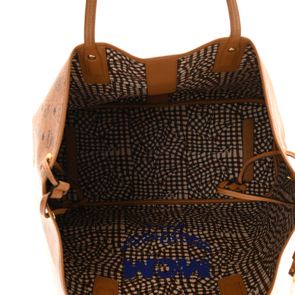 MCM Visetos Large Liz Reversible Shopper Tote Cognac 8 of 11
