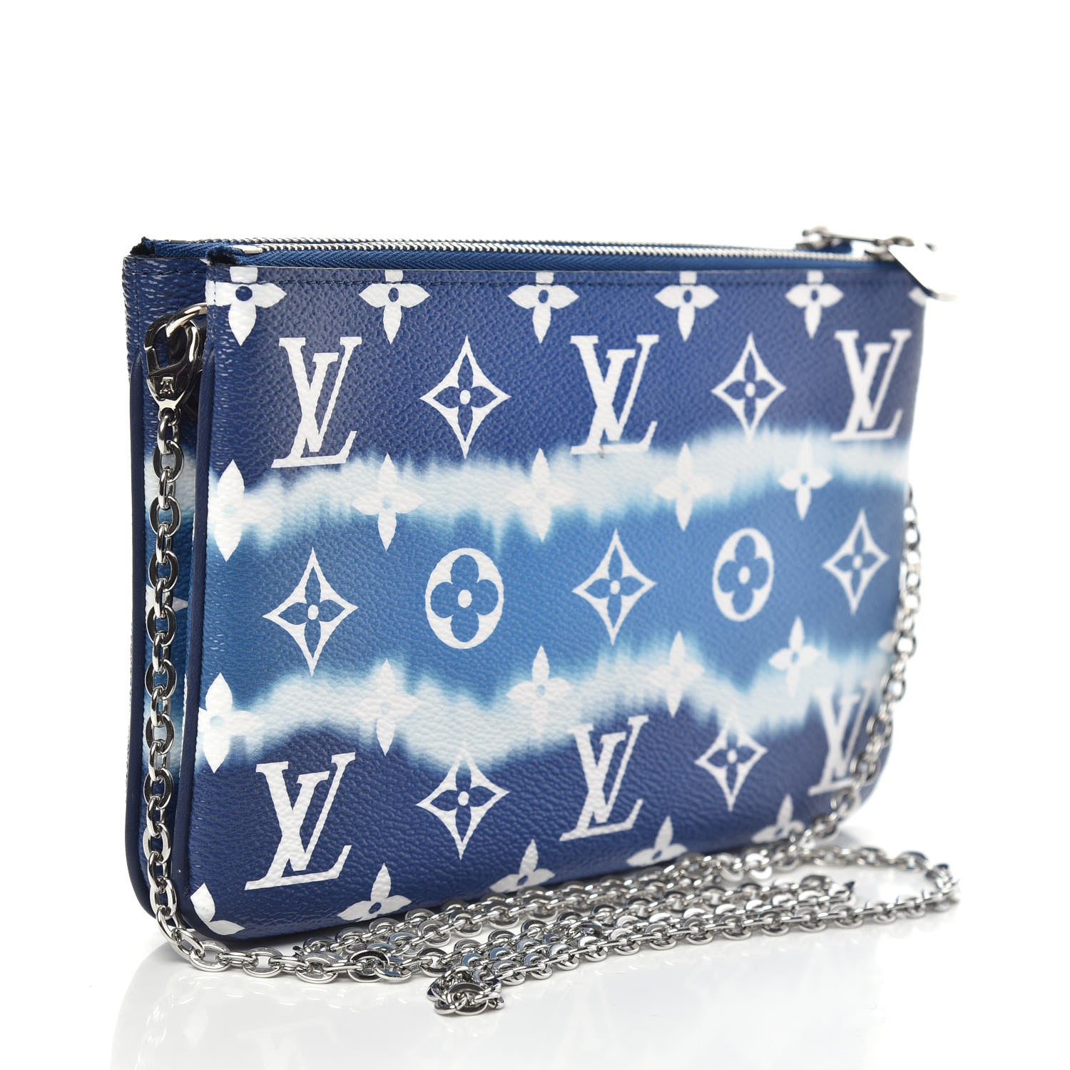 Louis Vuitton Monogram Giant Escale Double Zip Pochette Blue 3 of 12