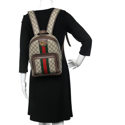 Gucci GG Supreme Monogram Calfskin Web Small Ophidia Day Backpack Beige Ebony New Acero 2 of 10