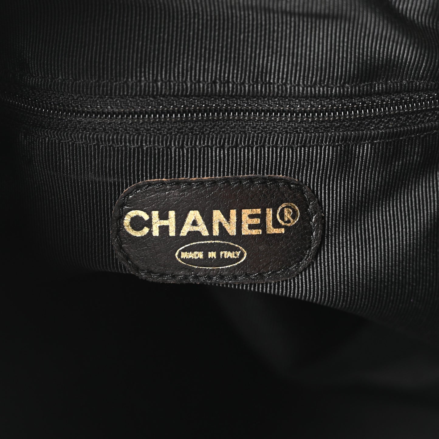 Caviar Quilted Drawstring Backpack Black