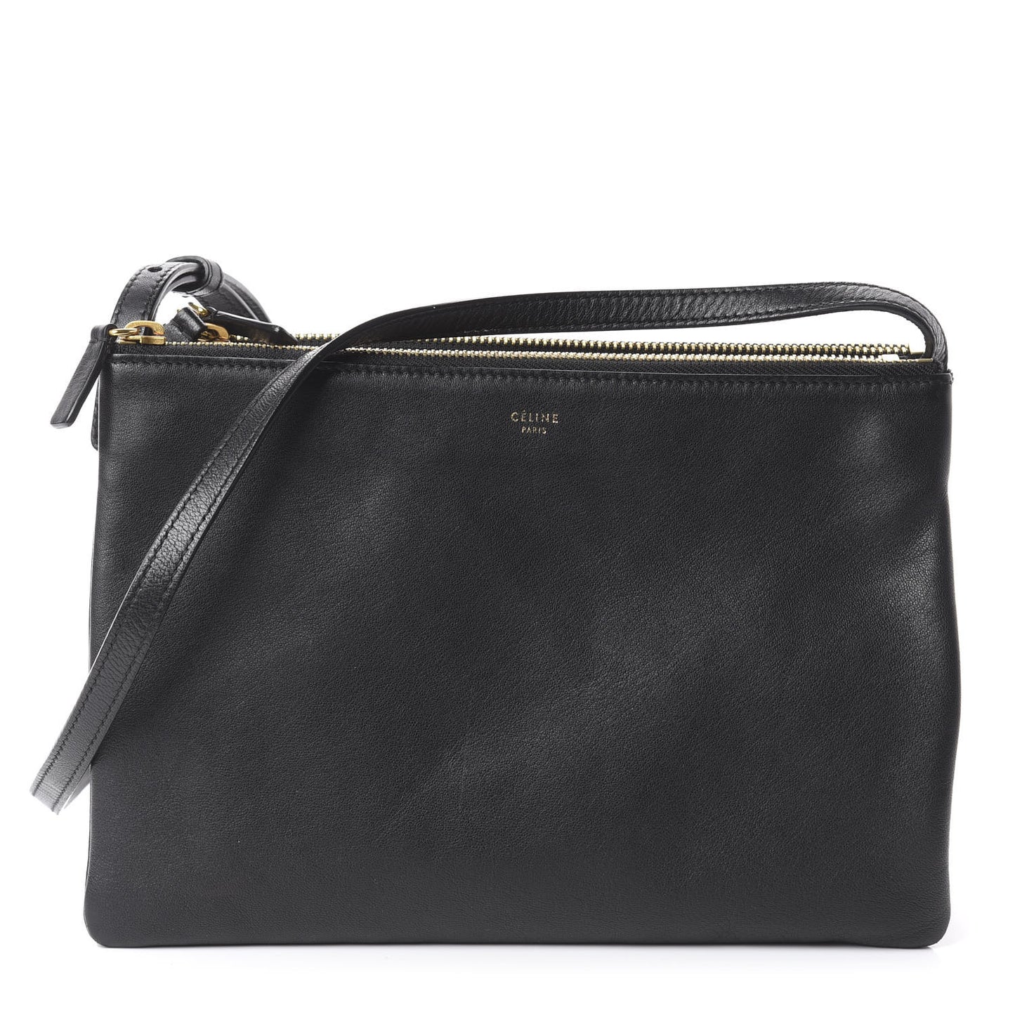 Lambskin Large Trio Crossbody Bag Black