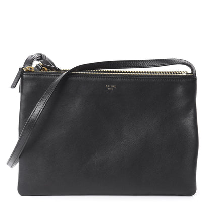 Celine Lambskin Large Trio Crossbody Bag Black 1 of 10