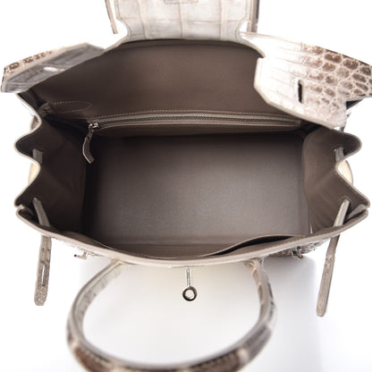 Hermes Matte Niloticus Crocodile Himalaya Birkin 30 Blanc 8 of 49