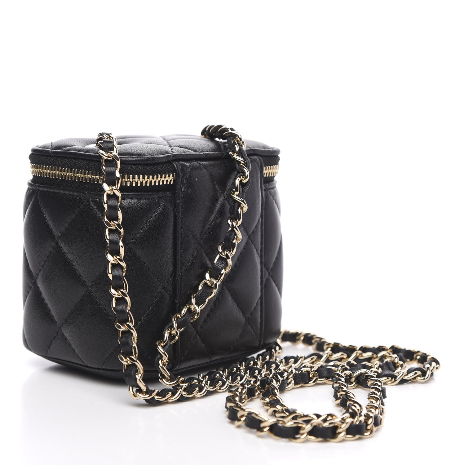 Chanel Lambskin Quilted Mini Vanity Case With Chain Black 3 of 10