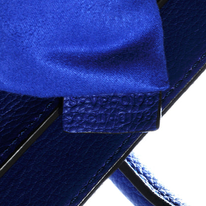 Celine Drummed Calfskin Mini Luggage Indigo 8 of 8