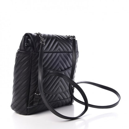 Chanel Calfskin Chevron Quilted Large Urban Spirit Backpack Black 3 of 7