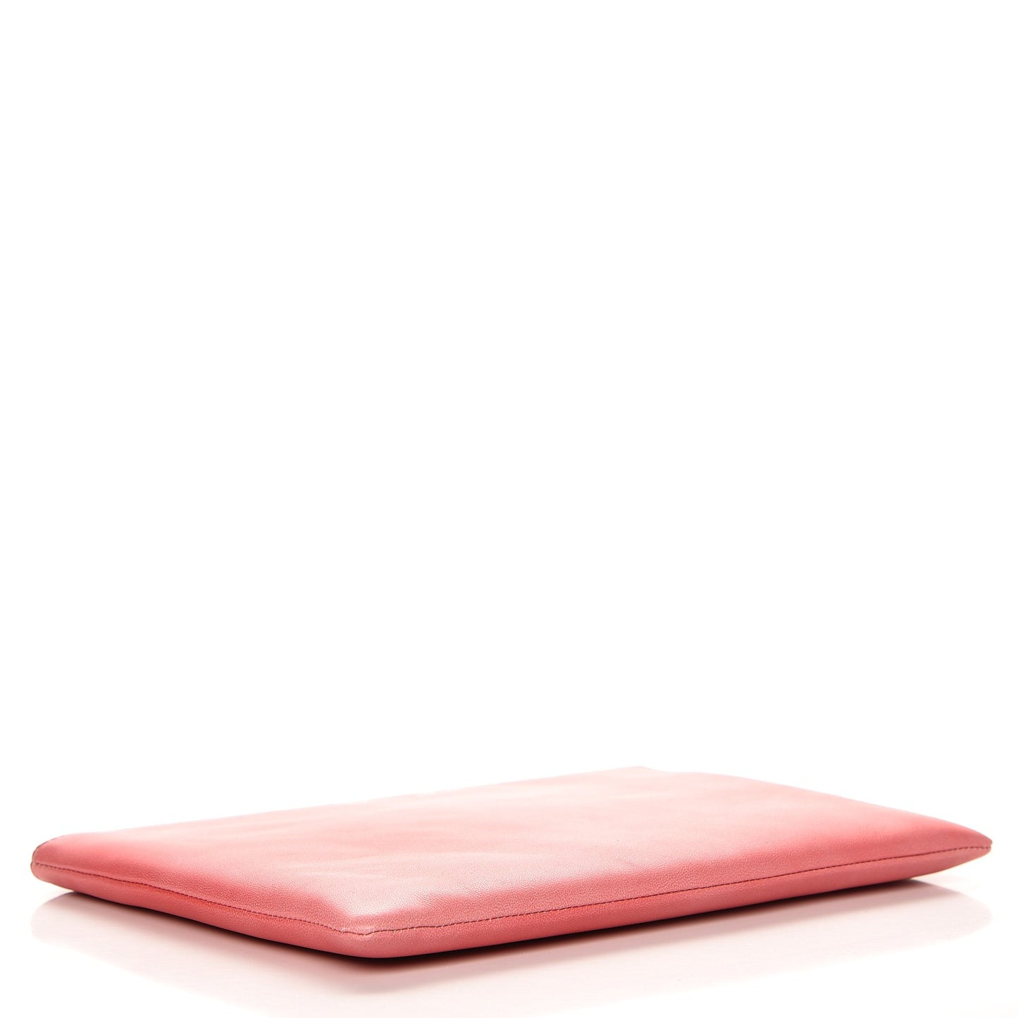 Plastic Bag with Cloudy Lambskin Solo Zip Pouch Clutch Pink