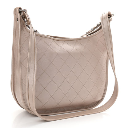 Chanel Metallic Calfskin Quilted Jungle Stroll Hobo Gold 3 of 12
