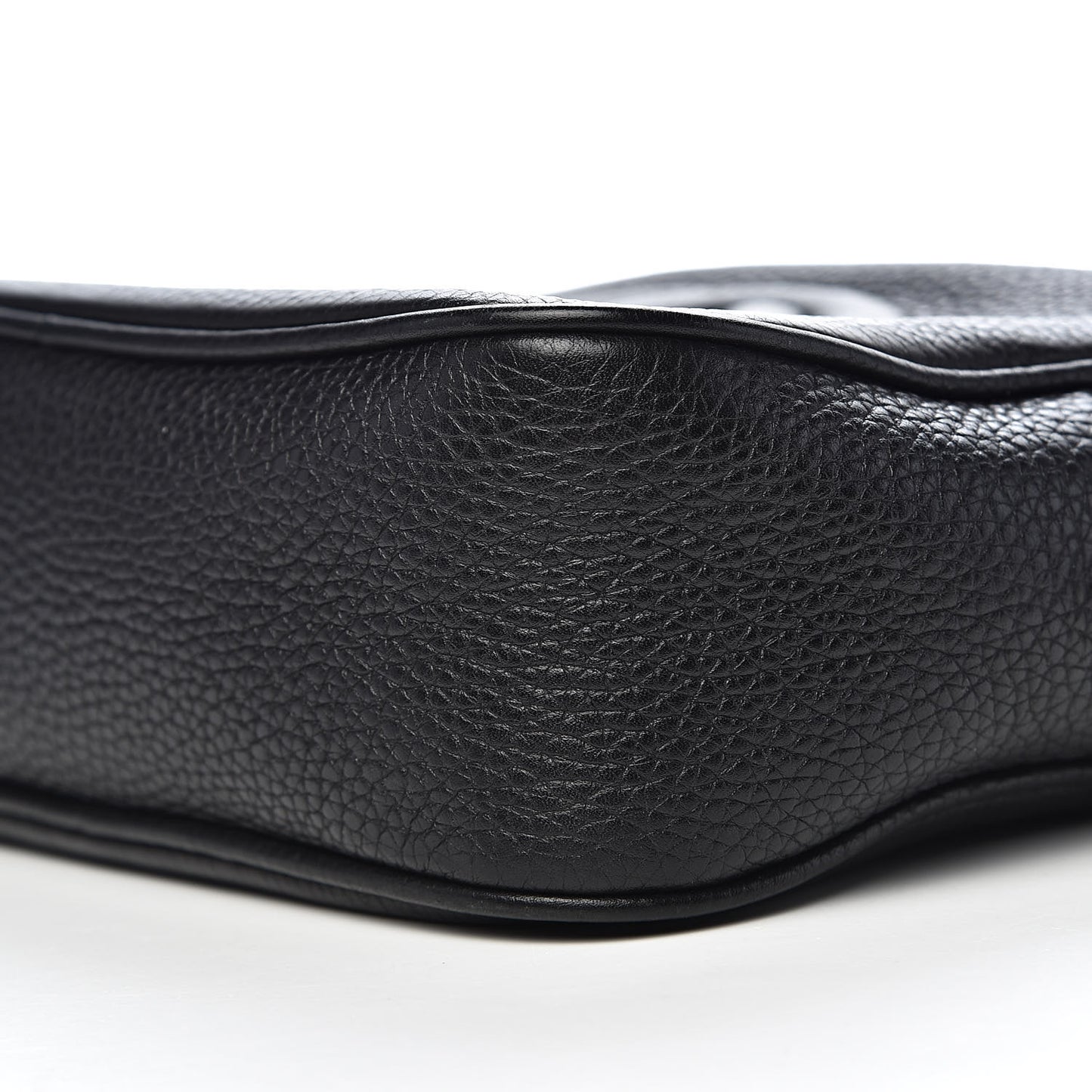 Pebbled Calfskin Small Soho Disco Bag Black