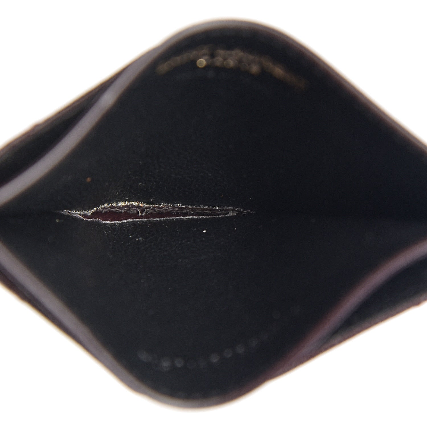 Saint Laurent Grain De Poudre Matelasse Chevron Monogram Credit Card Case Bordeaux 4 of 7
