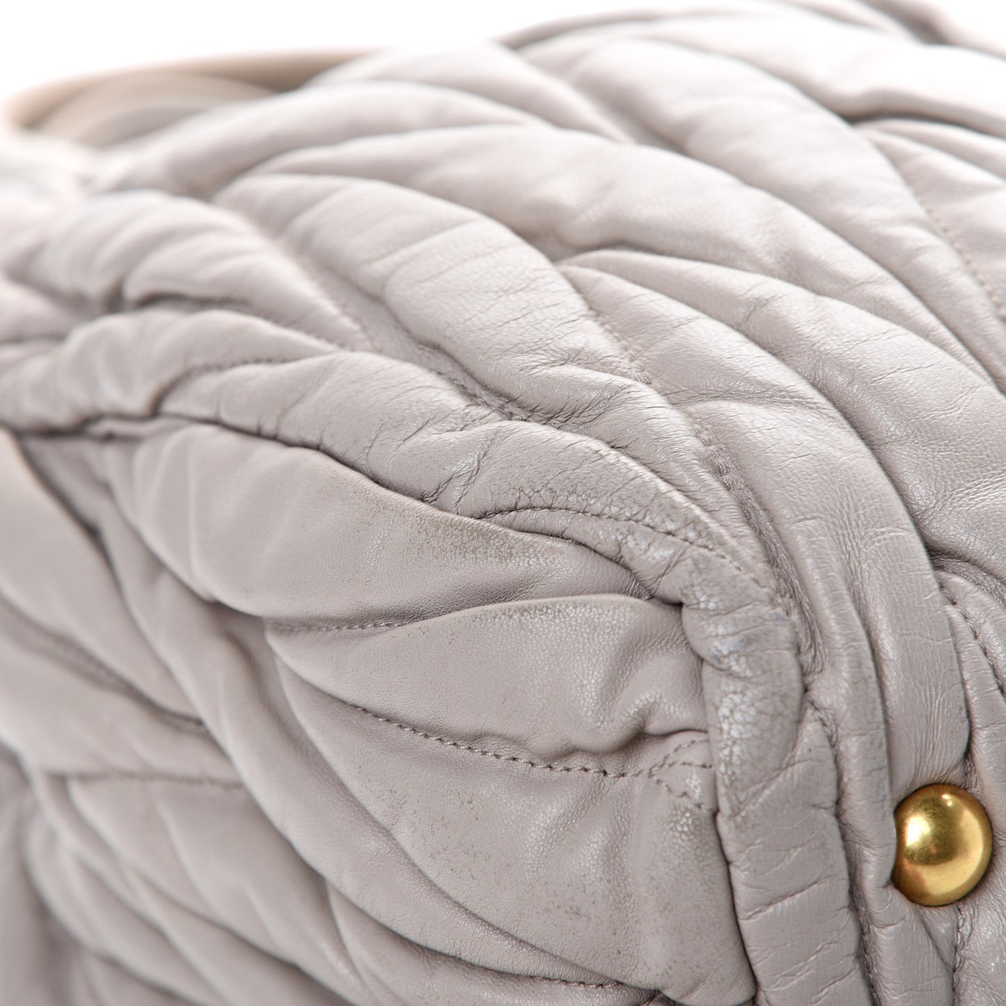 Nappa Matelasse Bauletto Top Handle Tote Pomice