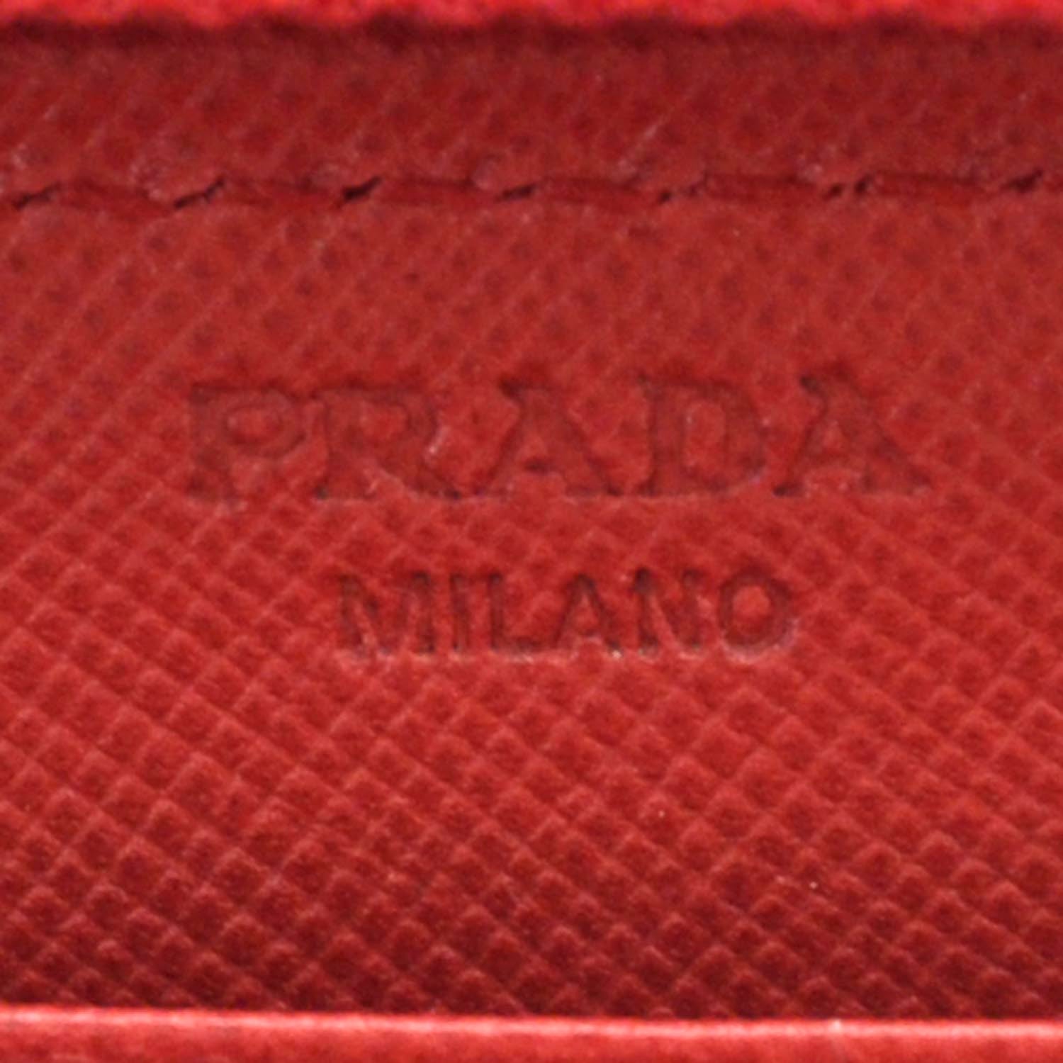 Prada Tessuto Nylon Zip Around Wallet Red 8 of 9
