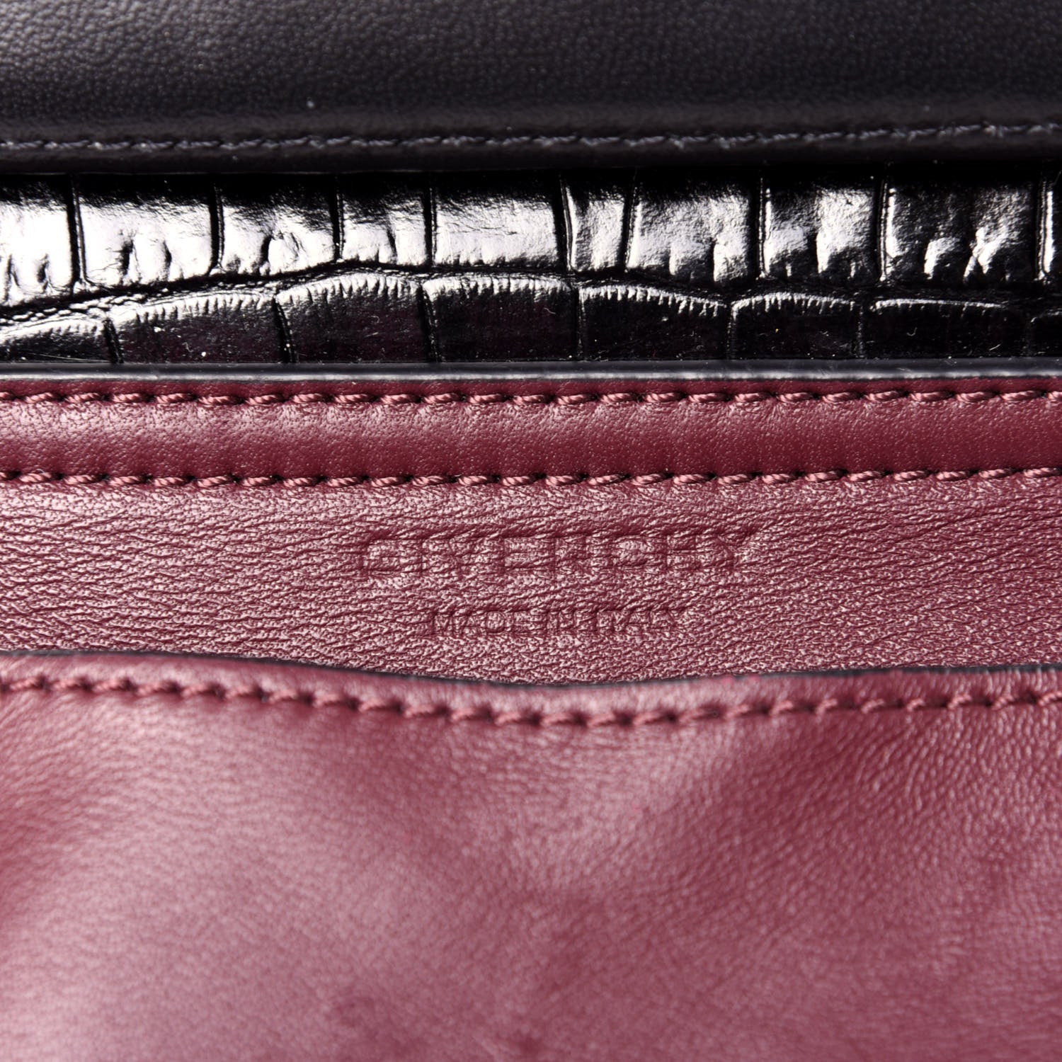 Givenchy Calfskin Crocodile Embossed Mini Mystic Shoulder Bag Black 6 of 11
