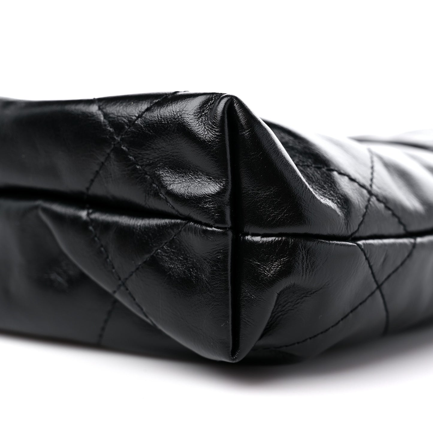 Shiny Calfskin Quilted Mini Chanel 22 Black