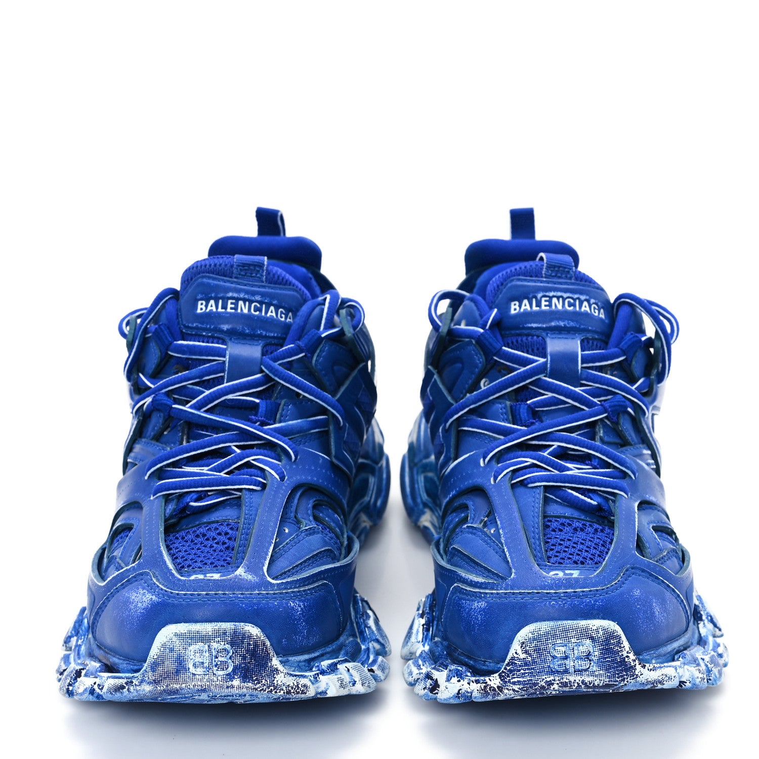 Balenciaga Mesh Nylon Womens Track Sneakers 37 Faded Blue 3 of 9
