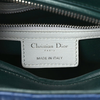 Christian Dior Lambskin Cannage Medium Tri-Color Lady Dior Blue Celeste Deep Green 6 of 14