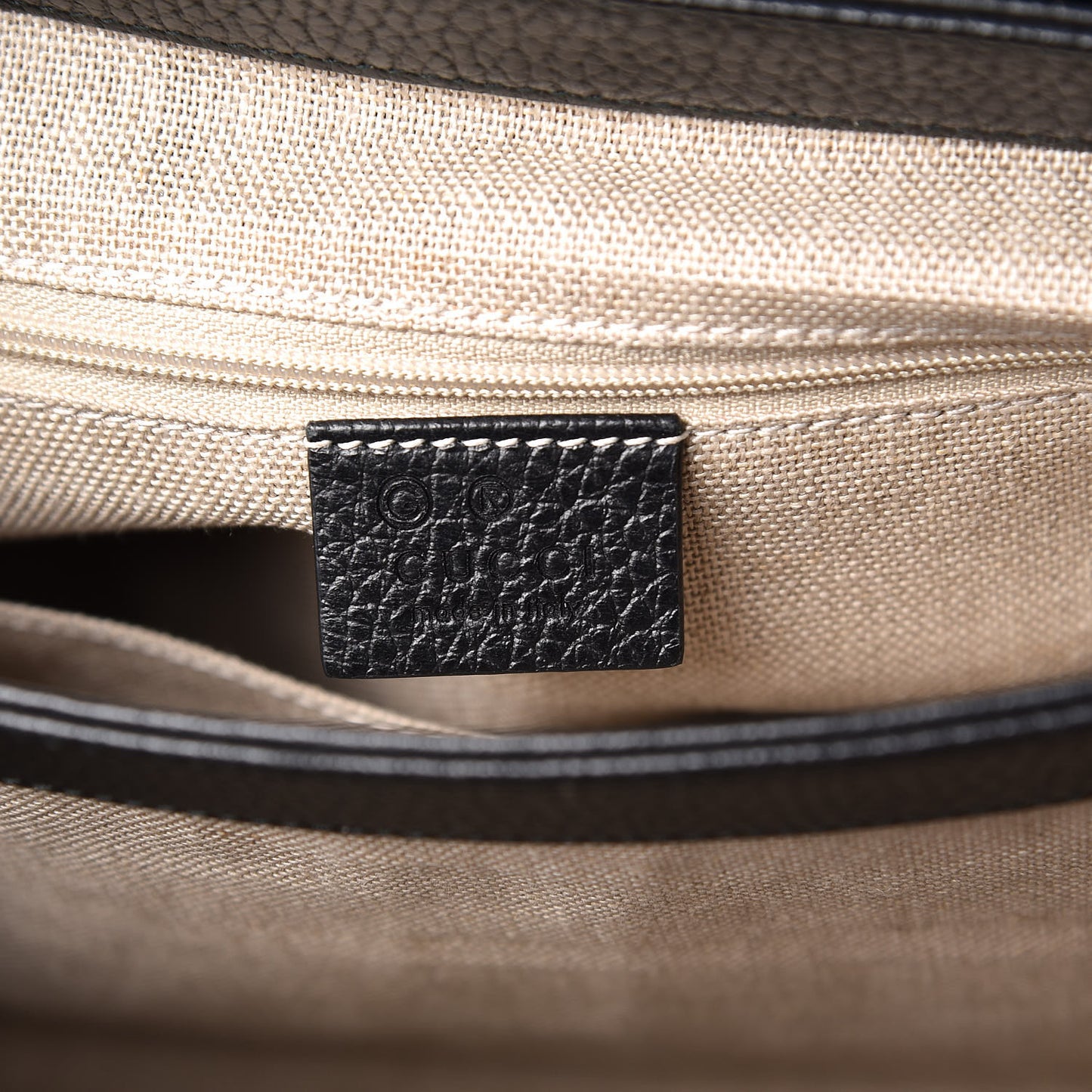 Dollar Calfskin Medium Interlocking G Top Handle Shoulder Bag Black