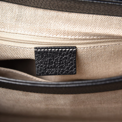 Gucci Dollar Calfskin Medium Interlocking G Top Handle Shoulder Bag Black 6 of 10