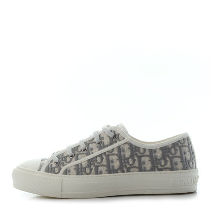 Christian Dior Canvas Oblique Walk'N'Dior Low Top Sneakers 40 Grey Stone 1 of 4