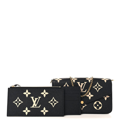 Louis Vuitton Empreinte Monogram Giant Felicie Pochette Black Beige 3 of 11