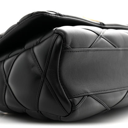 Louis Vuitton Lambskin Malletage Top Handle GO-14 GM Black 9 of 12