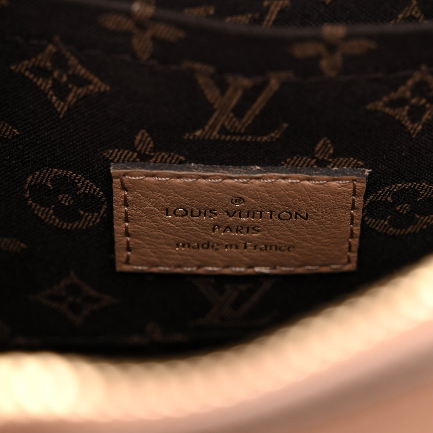 Calfskin Metal Monogram Alma BB Camel Brown