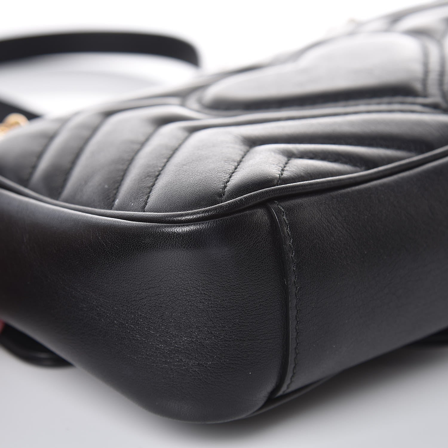 Gucci Calfskin Matelasse Mini GG Marmont Shoulder Bag Black 11 of 13