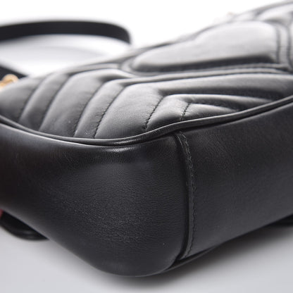 Gucci Calfskin Matelasse Mini GG Marmont Shoulder Bag Black 11 of 13
