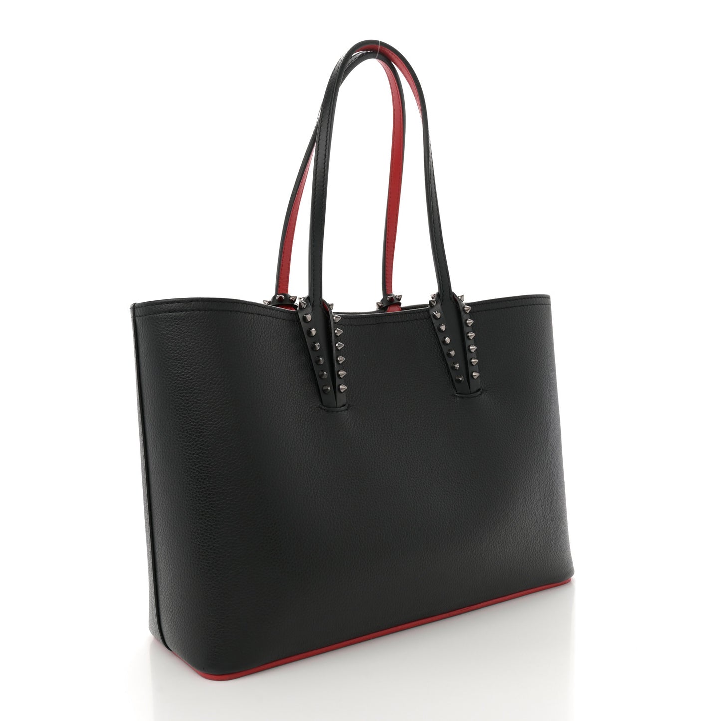 Calfskin Empire Spikes Small East West Cabata Tote Black