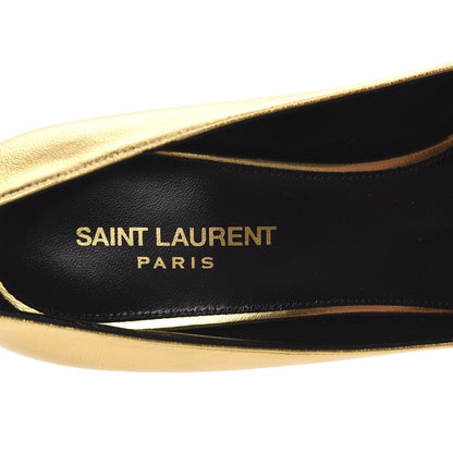 Saint Laurent Calfskin Opyum 85 Pumps 39 Gold 7 of 9