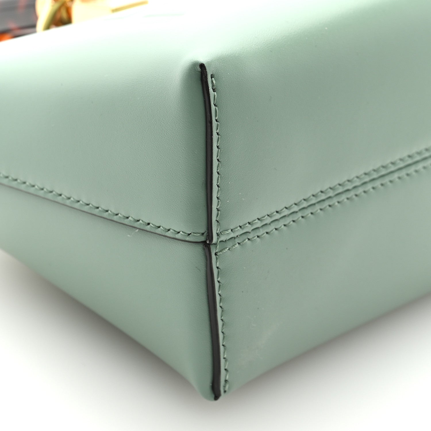 Fendi Vitello King Plexiglass Logo Embossed Mini By The Way Top Handle Boston Bag Menta 7 of 8