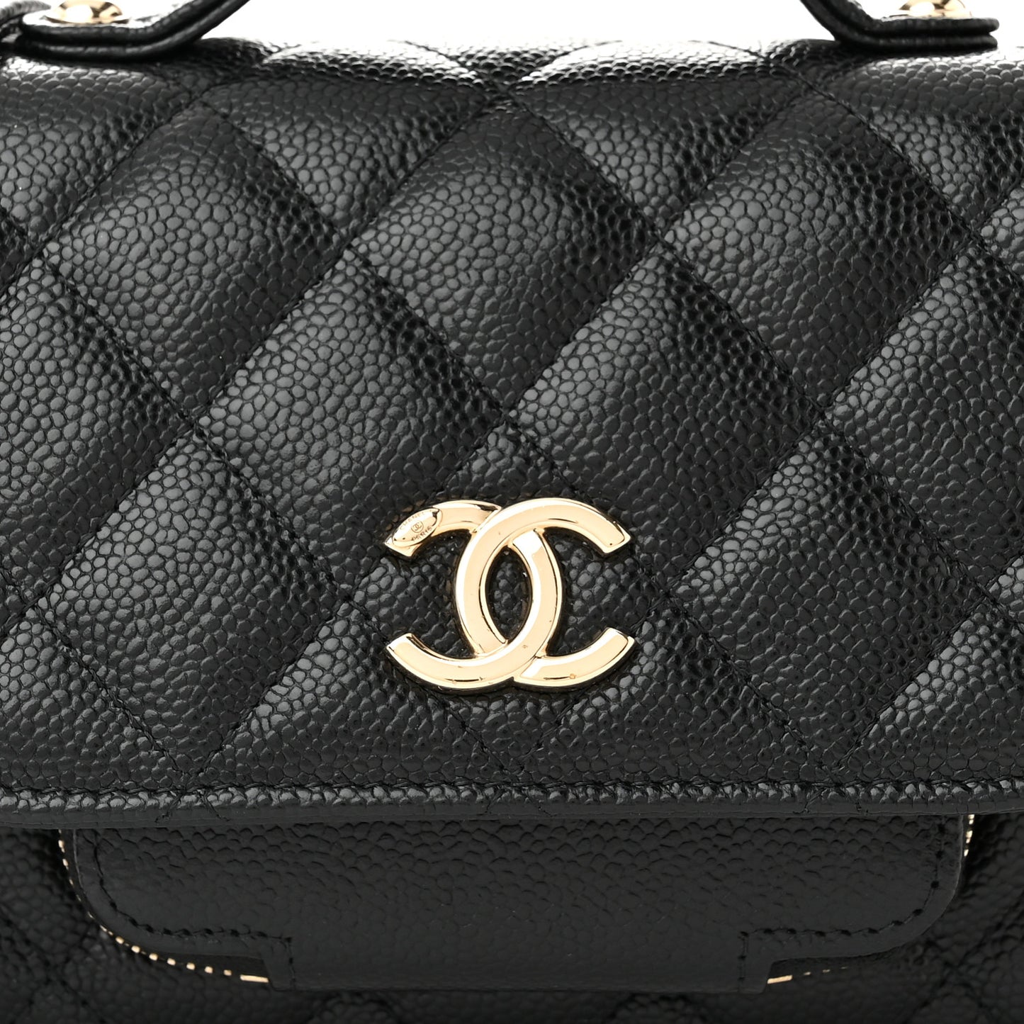 Caviar Quilted Business Affinity Clutch With Chain Black